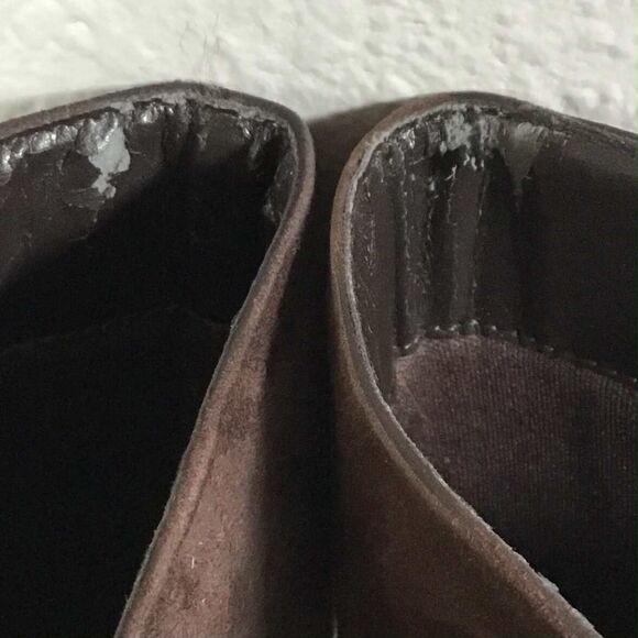 Y2K Brown Suede Renaissance Fair Fantasy Fairycore Lace Up Heeled Boots 9M - Picture 7 of 8